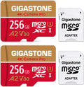 Gigastone 256GB Micro SD Card, 4K Video Recording, 4K Camera Pro, Suitable with Nintendo Switch, Dash Cam, GoPro Cameras, R/W up to 100/50 MB/s, Micro SDXC UHS-I A1 V30 Class 10, 2 Pack (2x256GB)