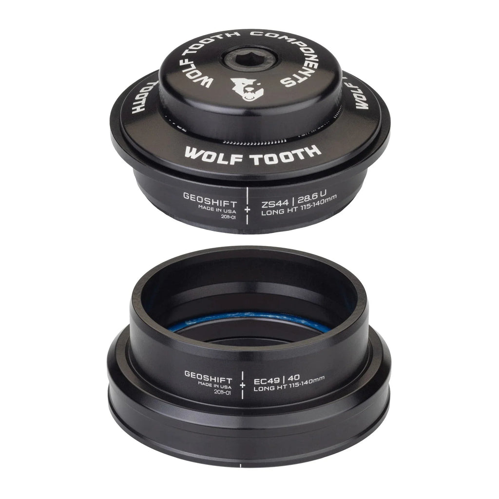 Wolf Tooth GeoShift Permance Angle Headset - 1 Deg, Long, ZS44/EC49, Black