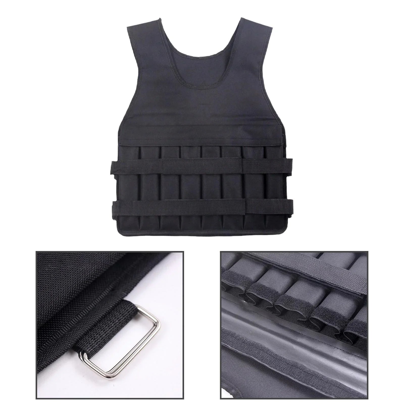 AMLESO Loading Vest Exercise Jacket Boxing Running Gym Fitness 8 Pockets Exercise Slim Design Strength Training Body Weight Vest
