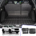Cargo Mat with 2023 2024 Honda CRV Hybrid Cargo Liner Trunk Mat Back Seat Protection Protector Honda CR-V Accessories (Fit Upper Deck, Trunk Mat+Backrest Mats)